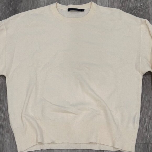 Jenni Kayne Merino Wool Blend Sweater Cream Ivory Crewneck Womens XS - Picture 4 of 7